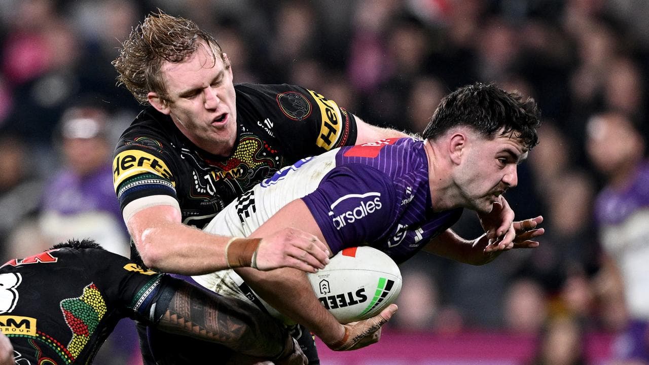 Melbourne's Trent Loiero is tackled