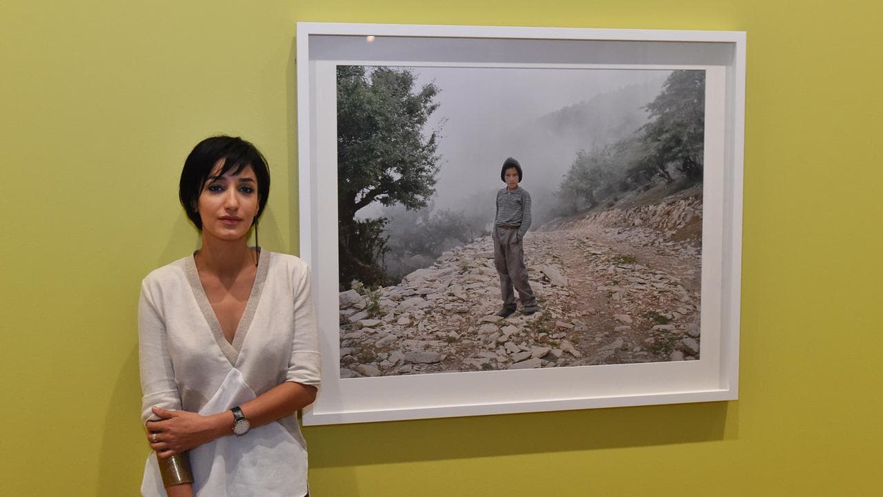 Hoda Afshar with her winning portrait in 2015
