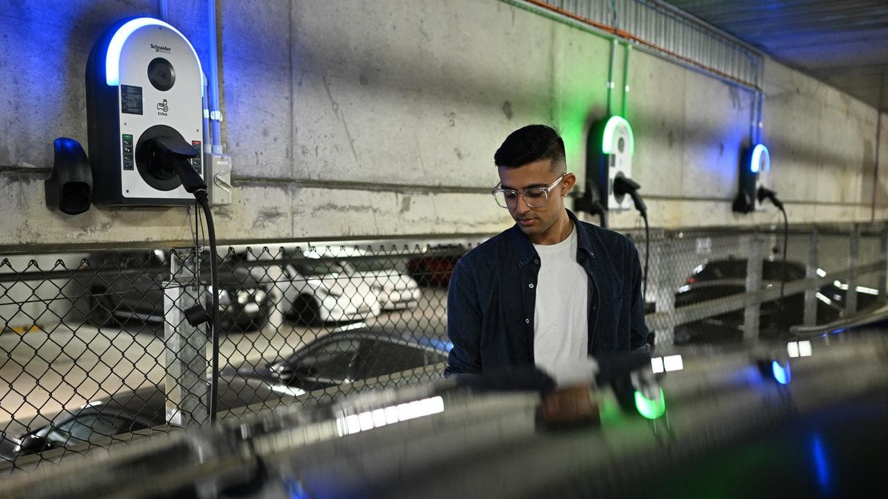 An electric car in Melbourne (file)