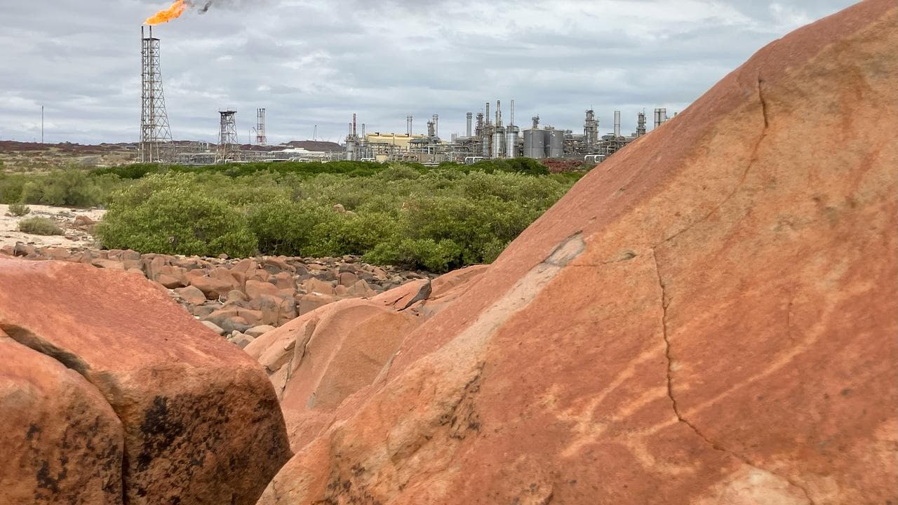North West Shelf gas project and petroglyph (file)