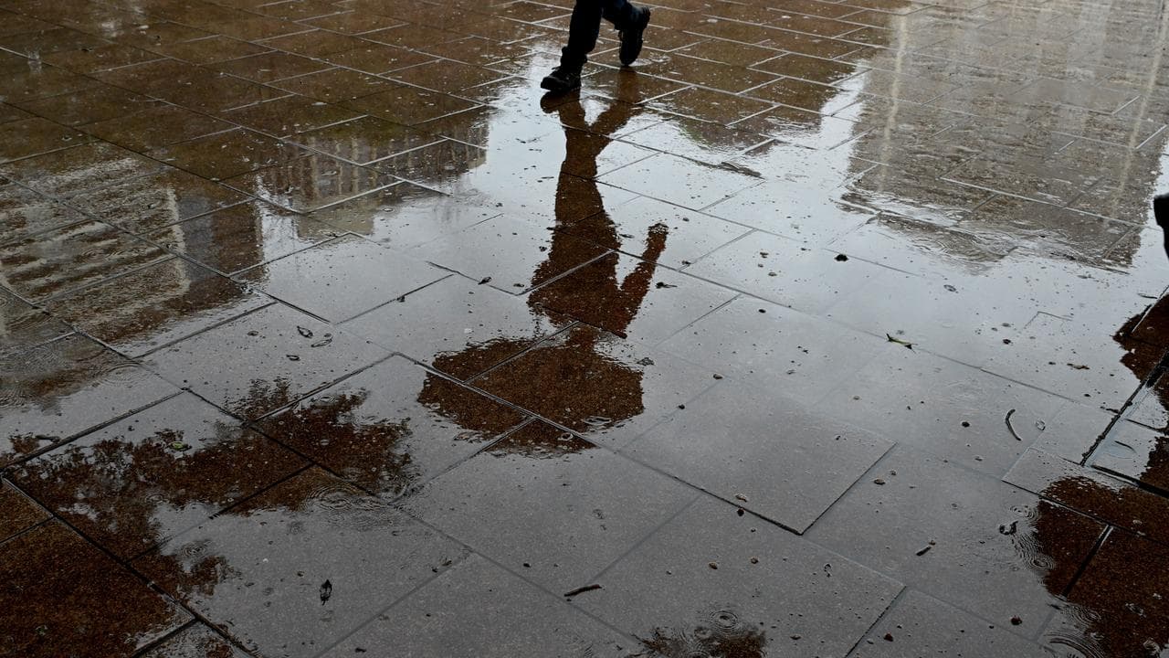 A wet pavement in Sydney 