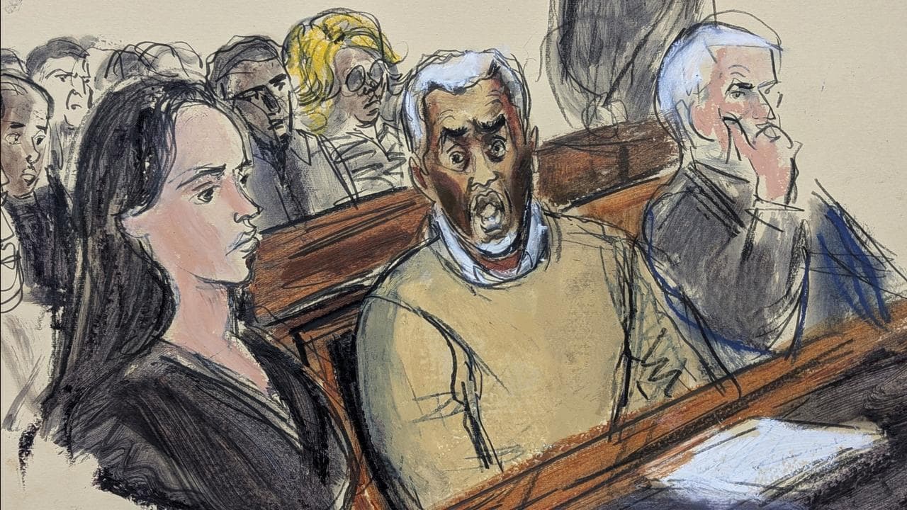 Courtroom sketch of Sean "Diddy" Combs in New York