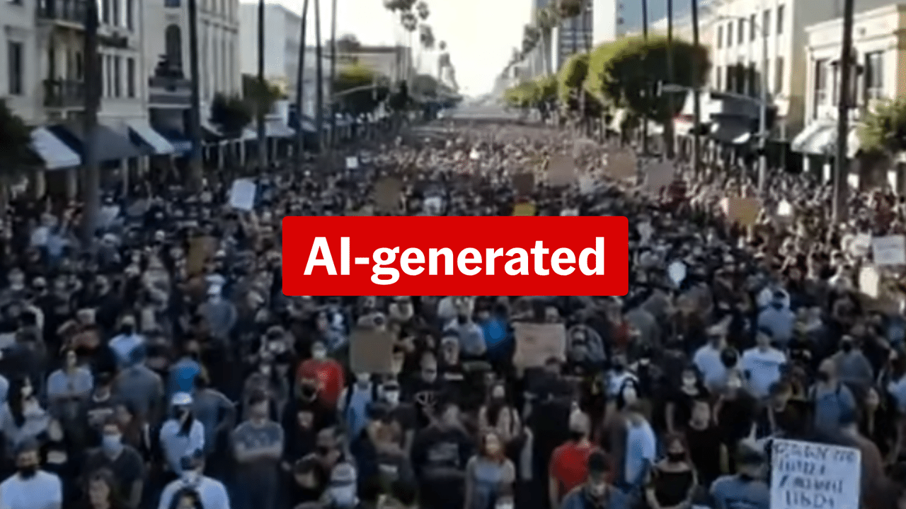 AI image of non-existent US protests