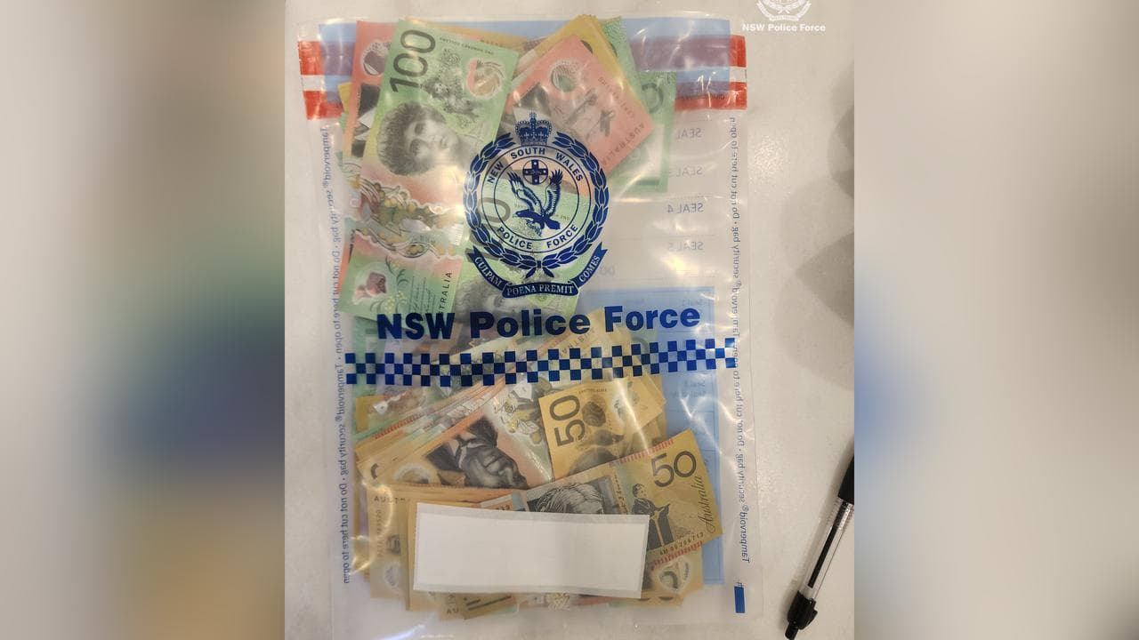 Cash seized by police in Sydney