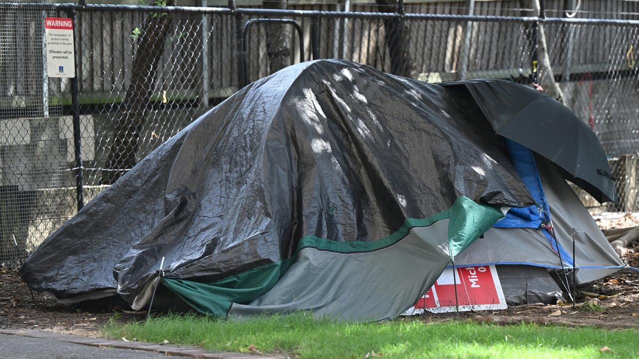 A file photo of a tent in Brisbane