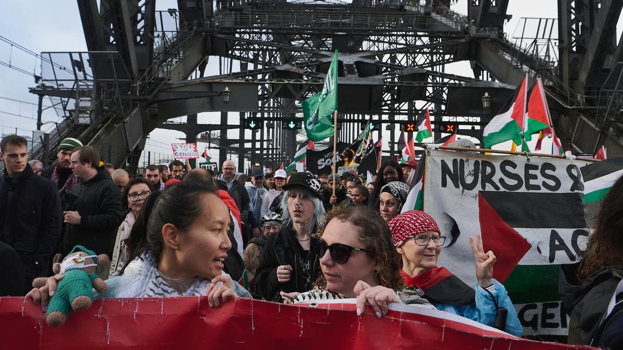 Sydney Harbour Bridge Palestine Action Group March