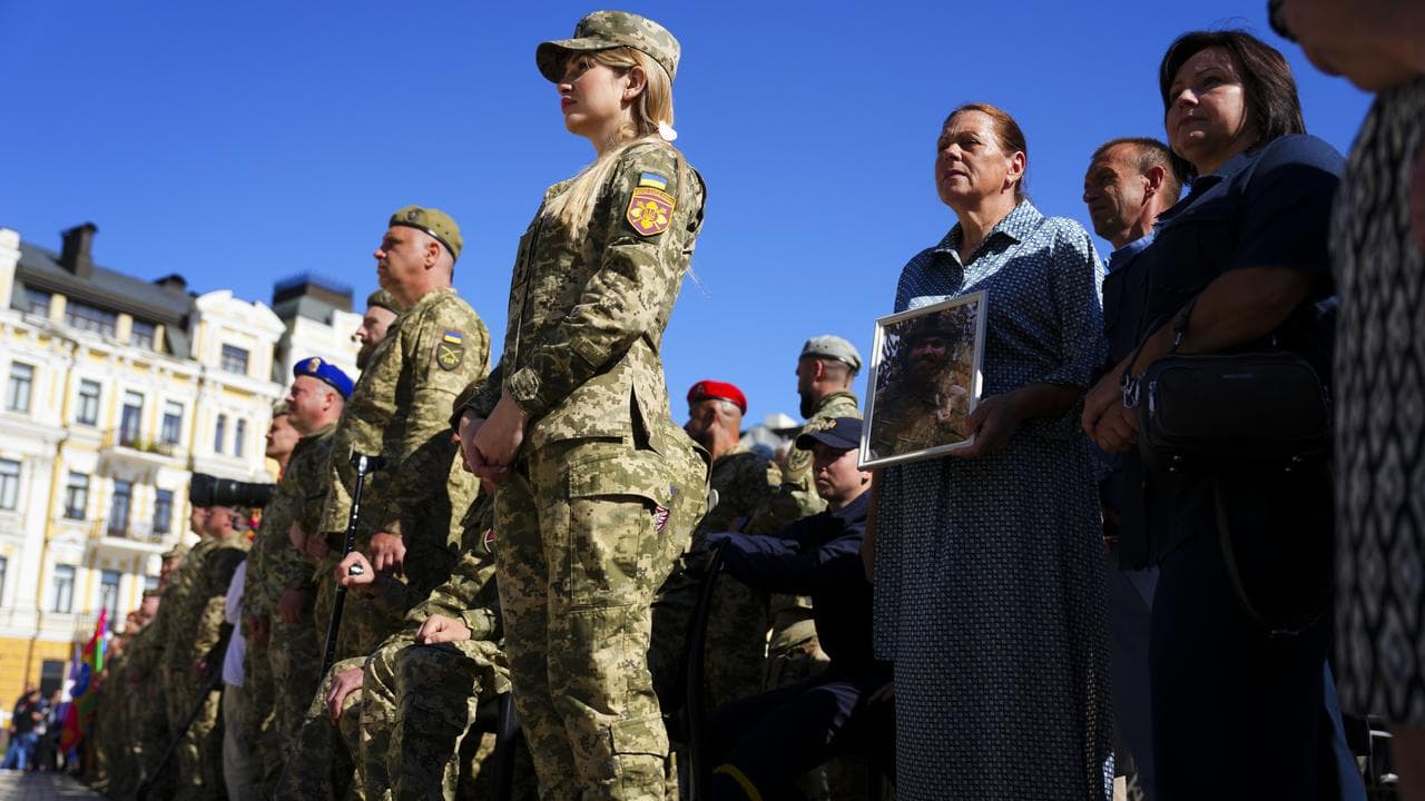 An Independence Day ceremony in Kyiv