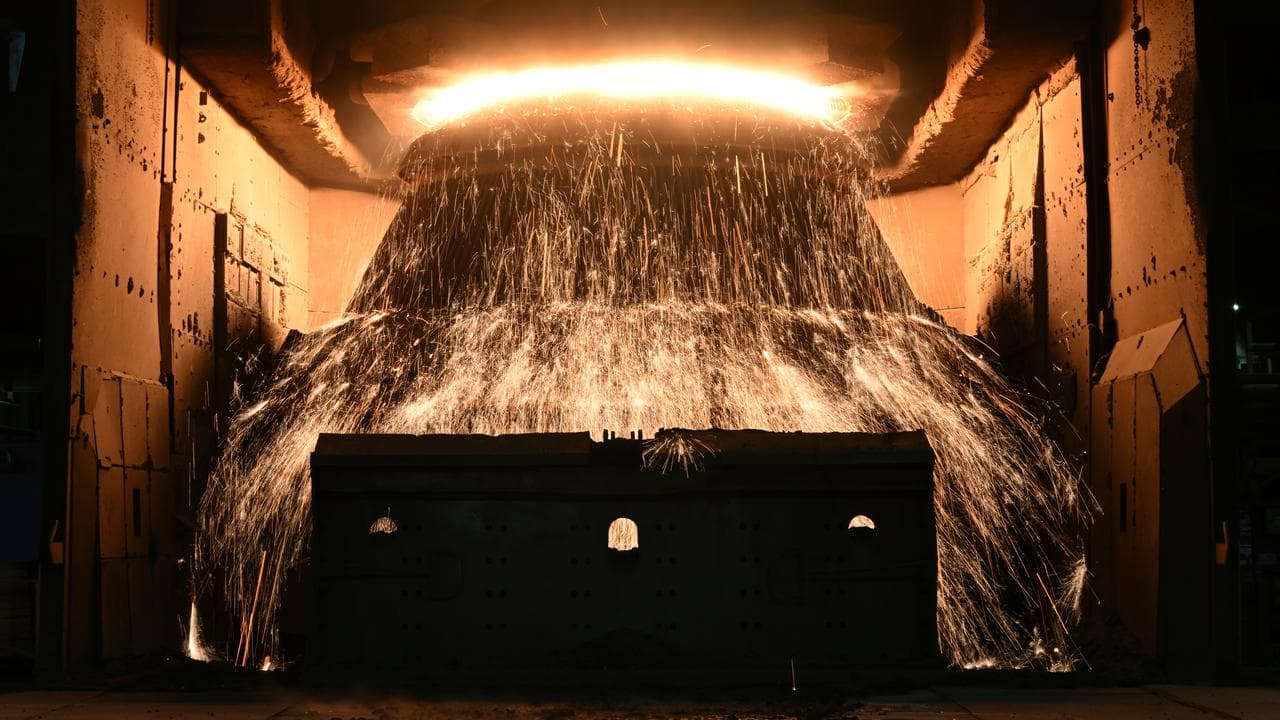 Molten steel is made at a steelworks (file image)