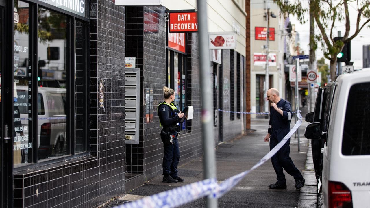 Police at the scene of a fatal stabbing in Footscray (file image)