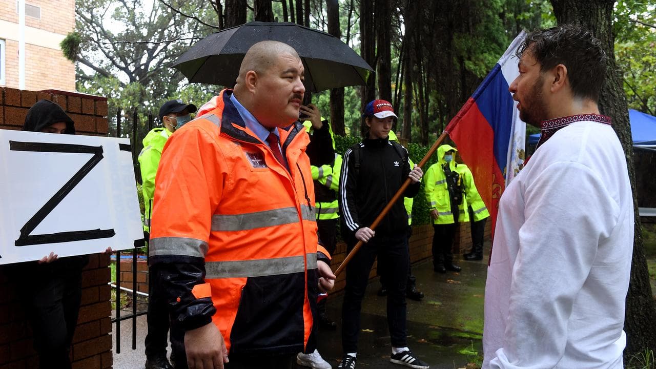 Simeon Boikov (left) has been holed up in the consulate for years.