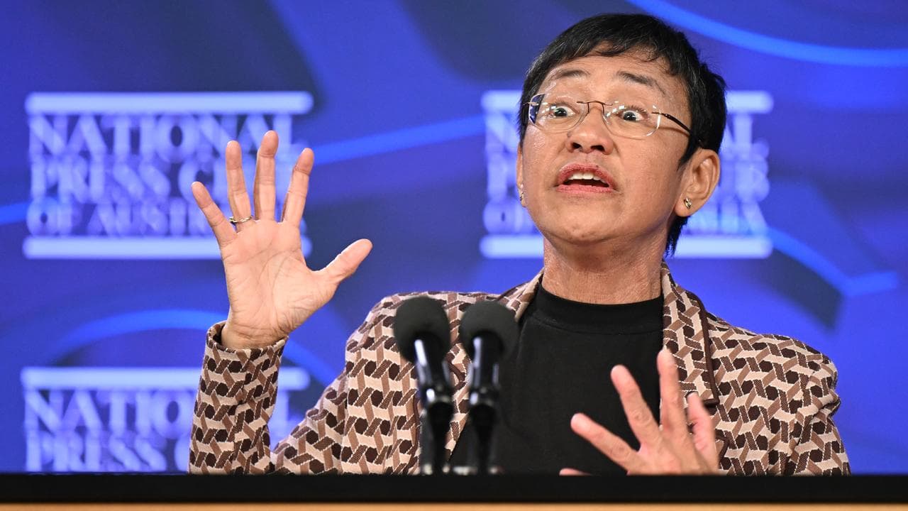 Maria Ressa addresses the National Press Club