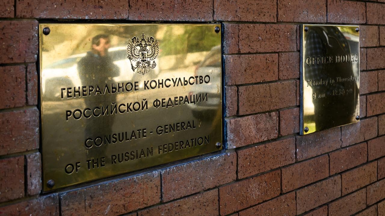 Signage at the Russian consulate building (file image)