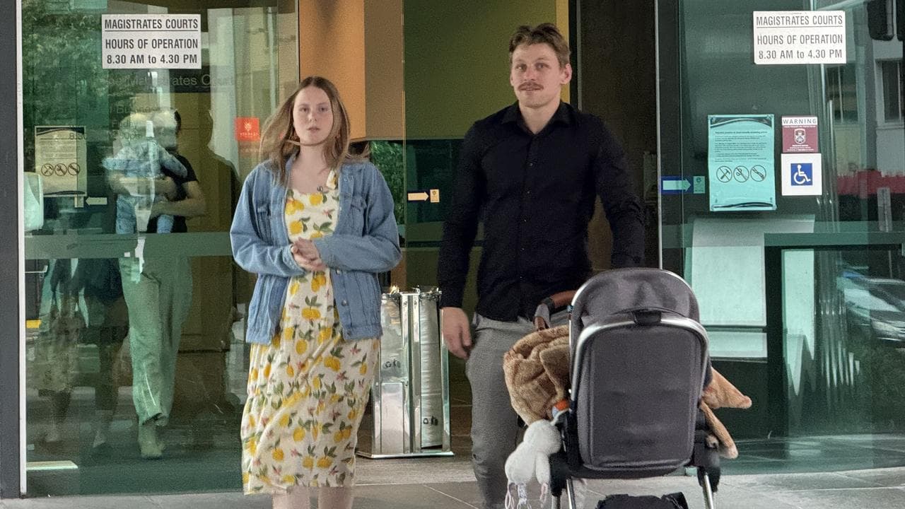 Meg and James Flaskett leave Brisbane Coroners Court