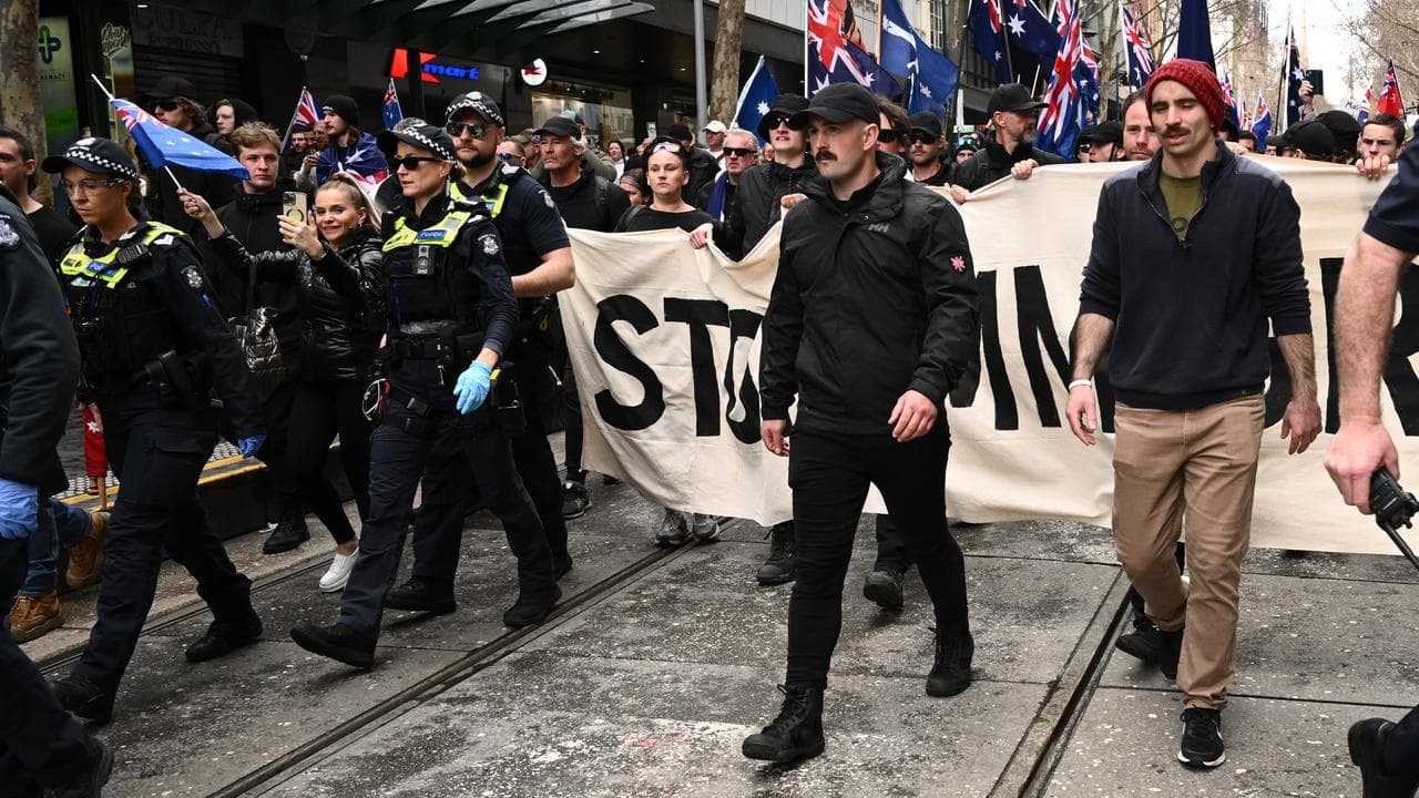 Protesters in Melbourne