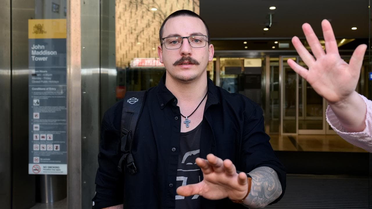 Nick Amoroso departs court