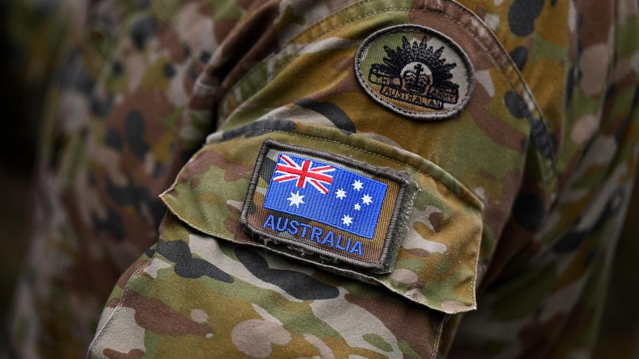 Australian flag pictured on the uniform of Australian Army personnel