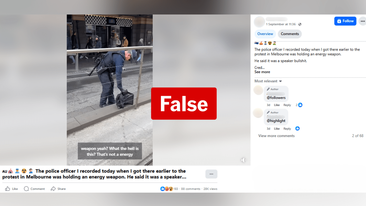 Fbook post claims policeman had