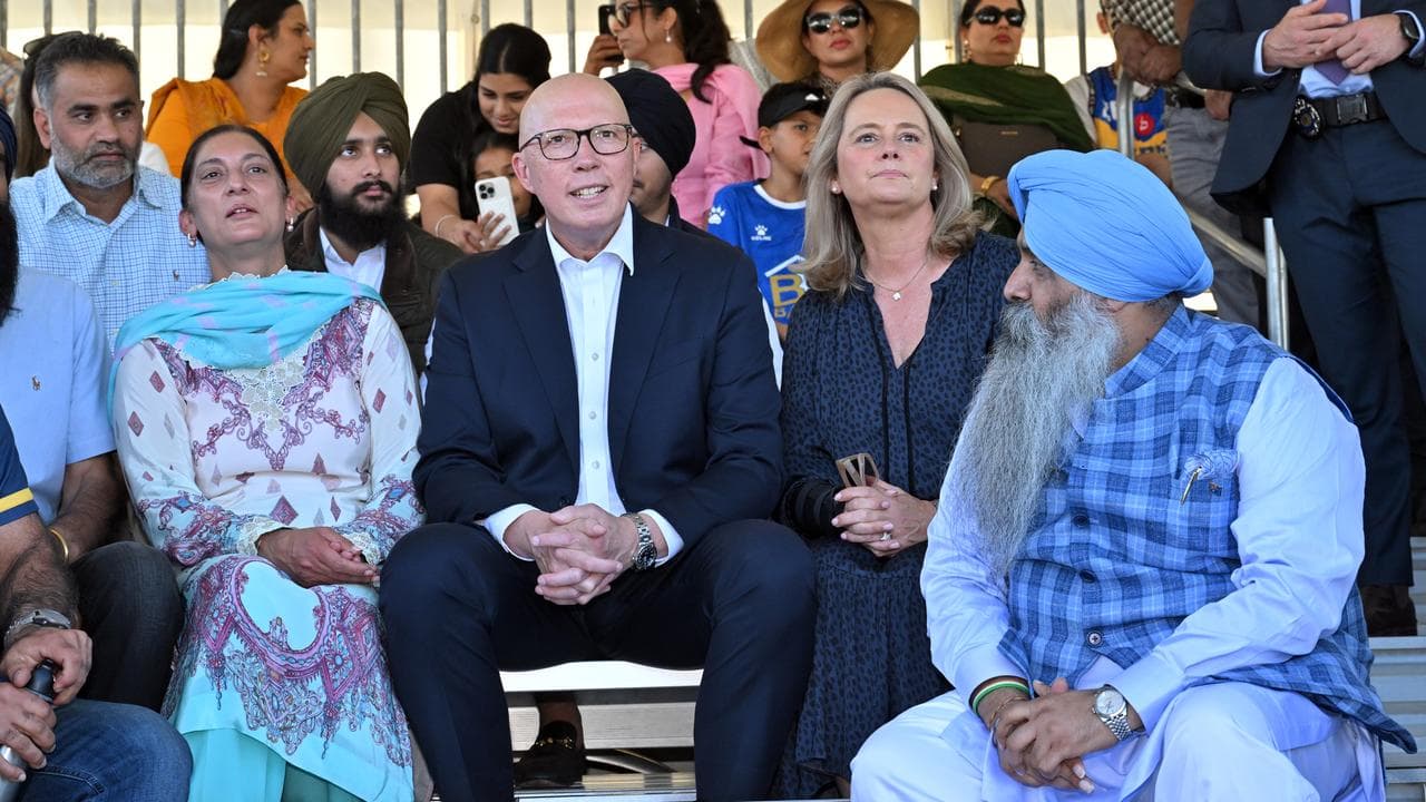 Peter Dutton at a Sikh festival before the election.