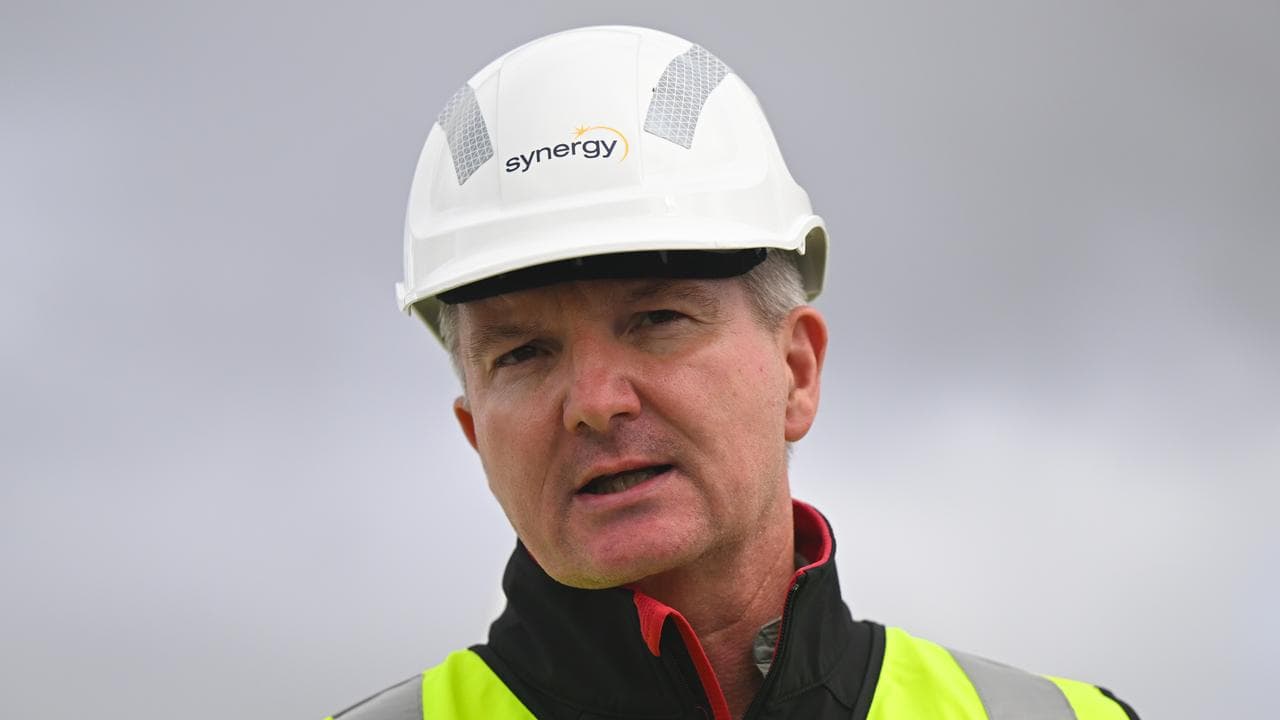 Australian Energy Minister Chris Bowen speaks to the media