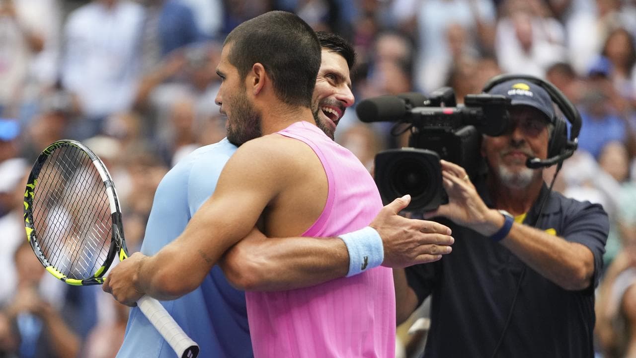Novak Djokovic congratulates Carlos Alcaraz