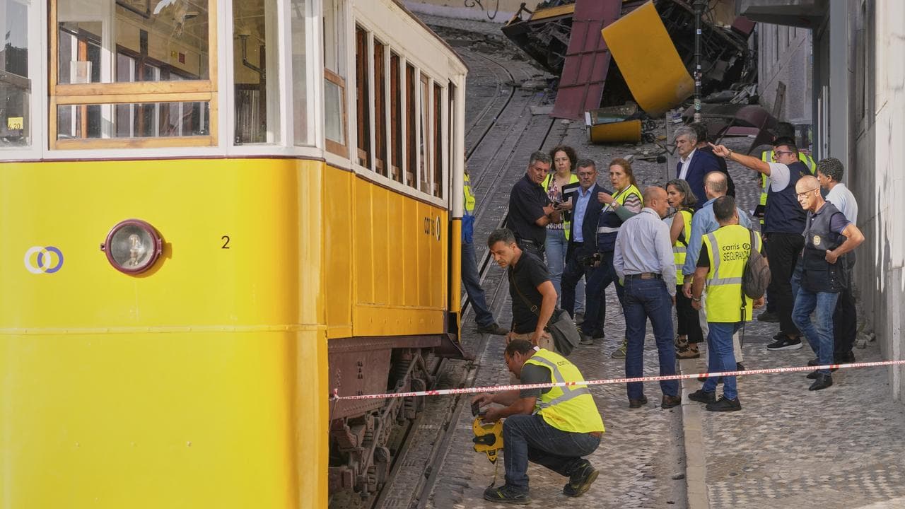 Investigators at the crash site 