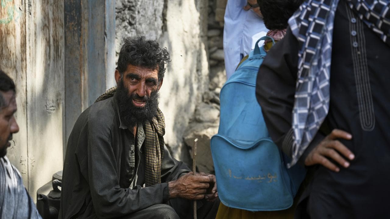 An earthquake survivor in Wadir