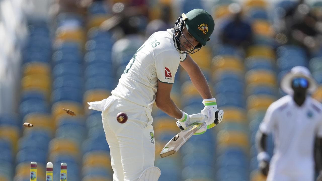 Australia's Sam Konstas is bowled