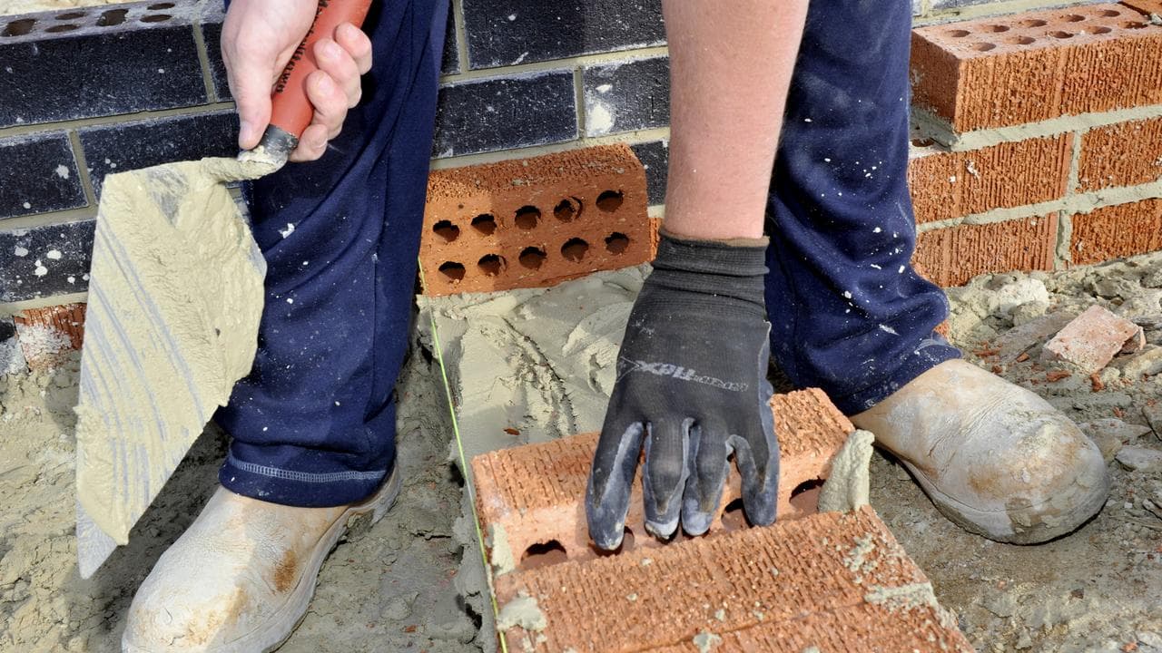 Bricklayer at work in Canberra