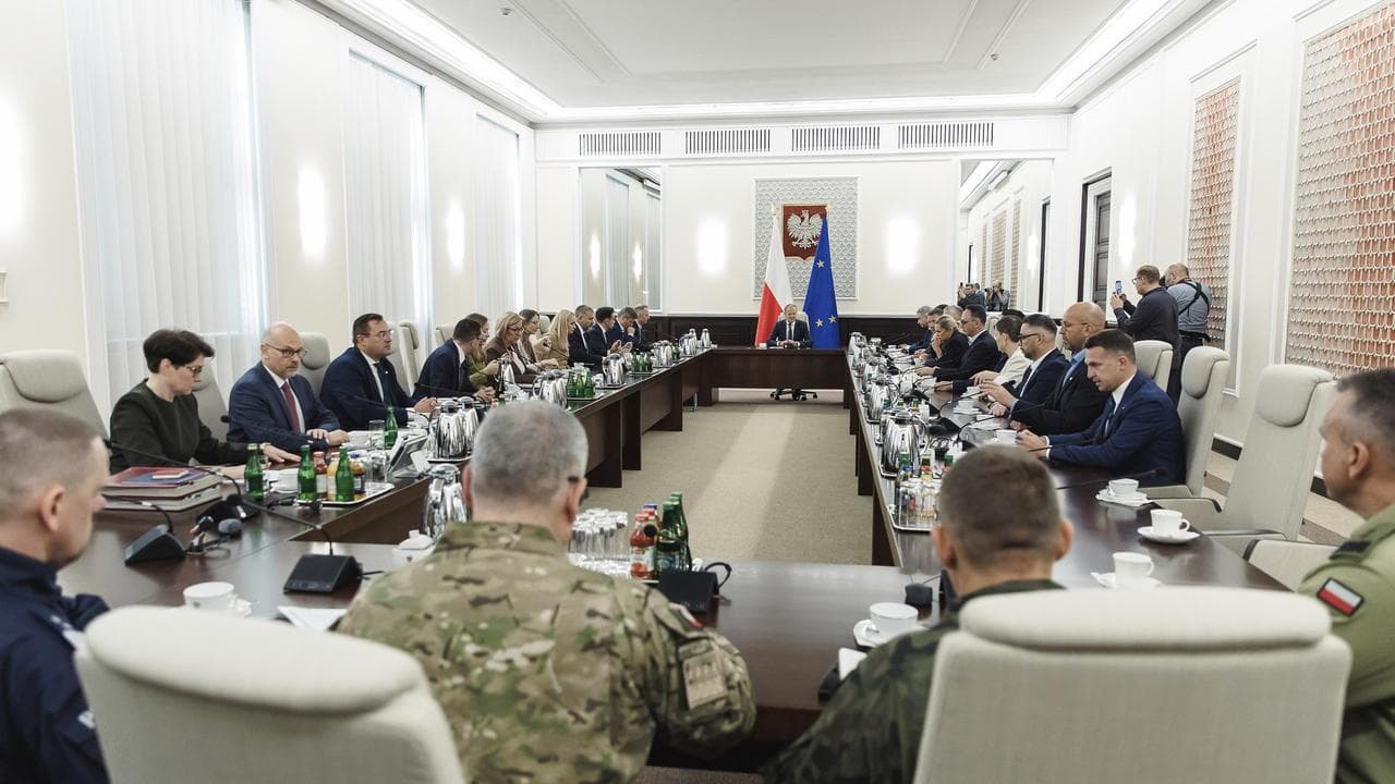 Polish Prime Minister Donald Tusk holds a government meeting