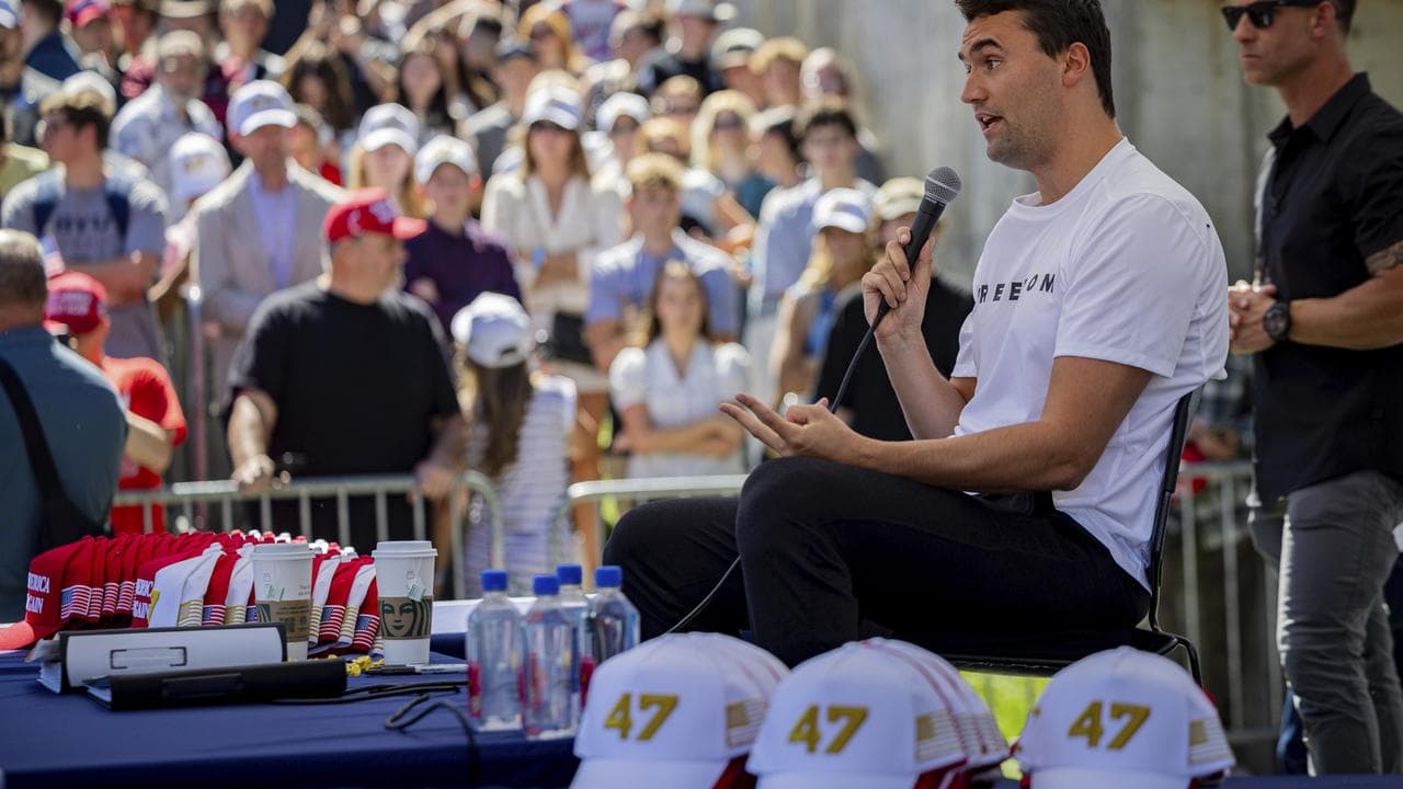 Charlie Kirk speaking before he was shot at a Utah campus