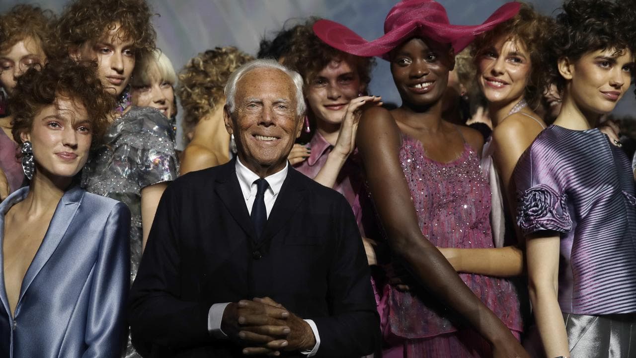 Giorgio Armani at Milan Fashion Week in 2019