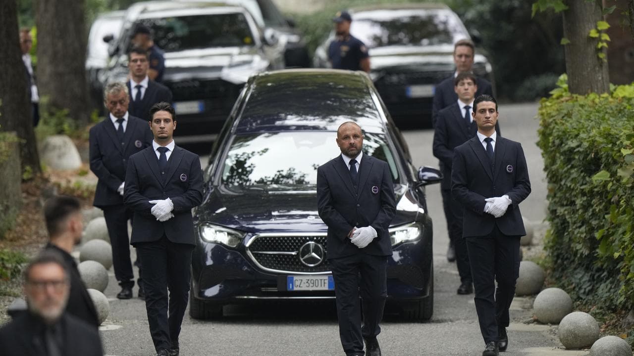 Giorgio Armani's funeral in the village of Rivalta, Italy