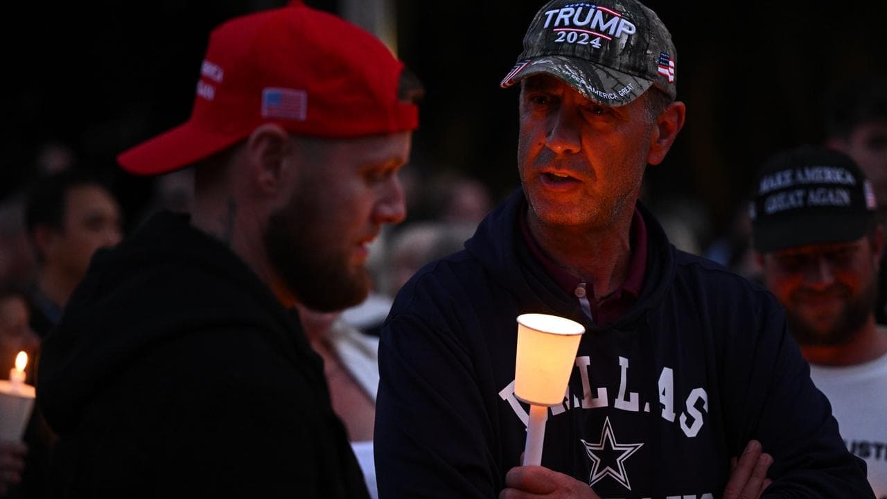 Vigil for the late US activist Charlie Kirk in Hyde Park, Sydney