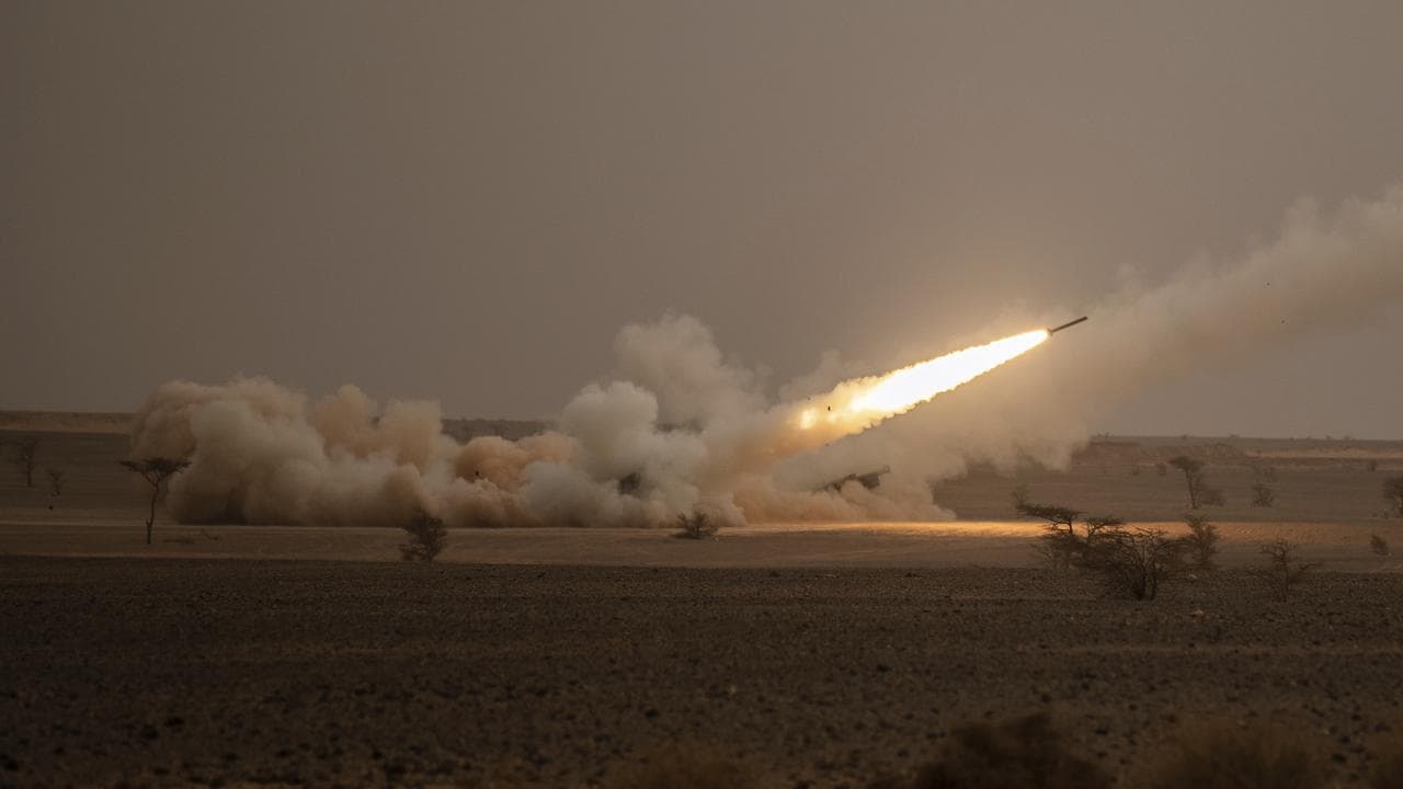 a US-made HIMARS missile