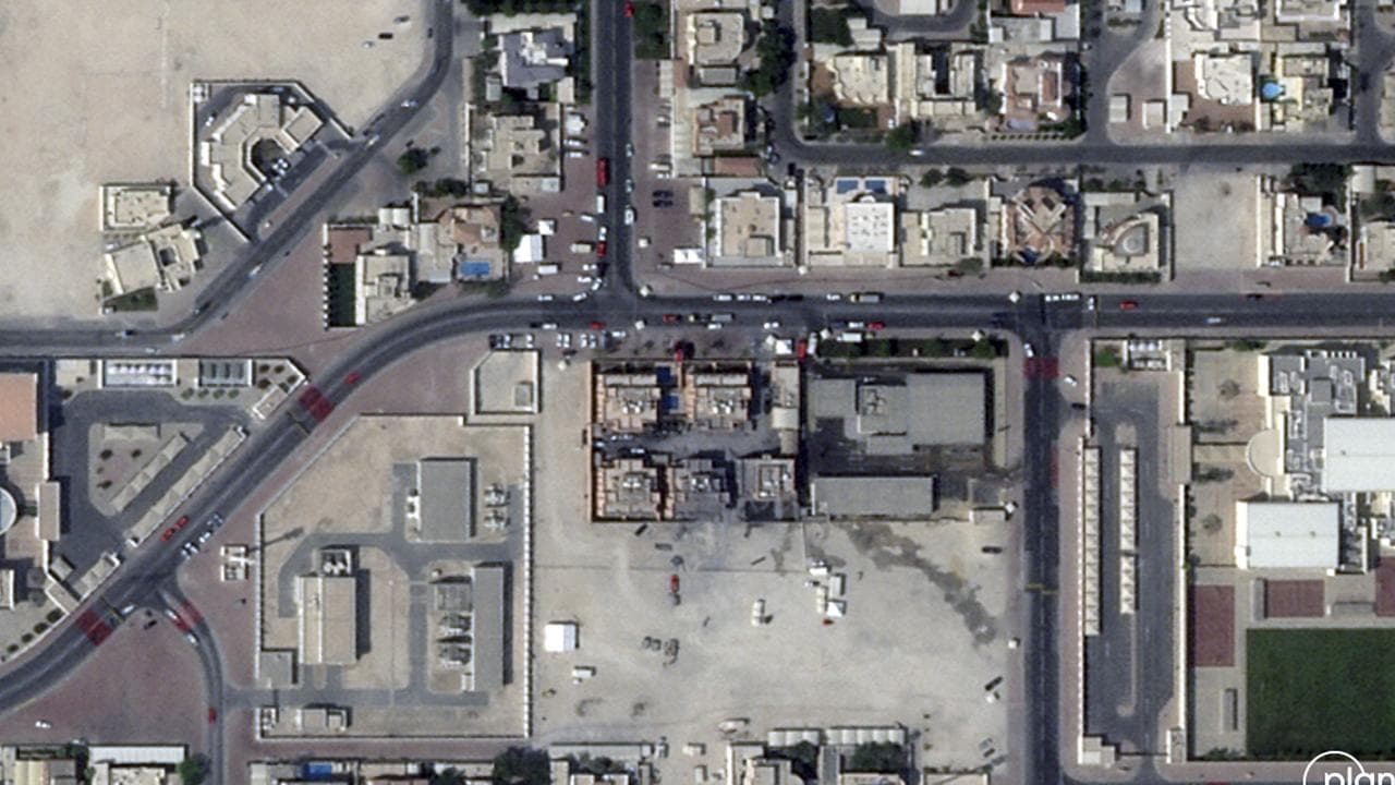 Satellite photo of compound hit in air strike