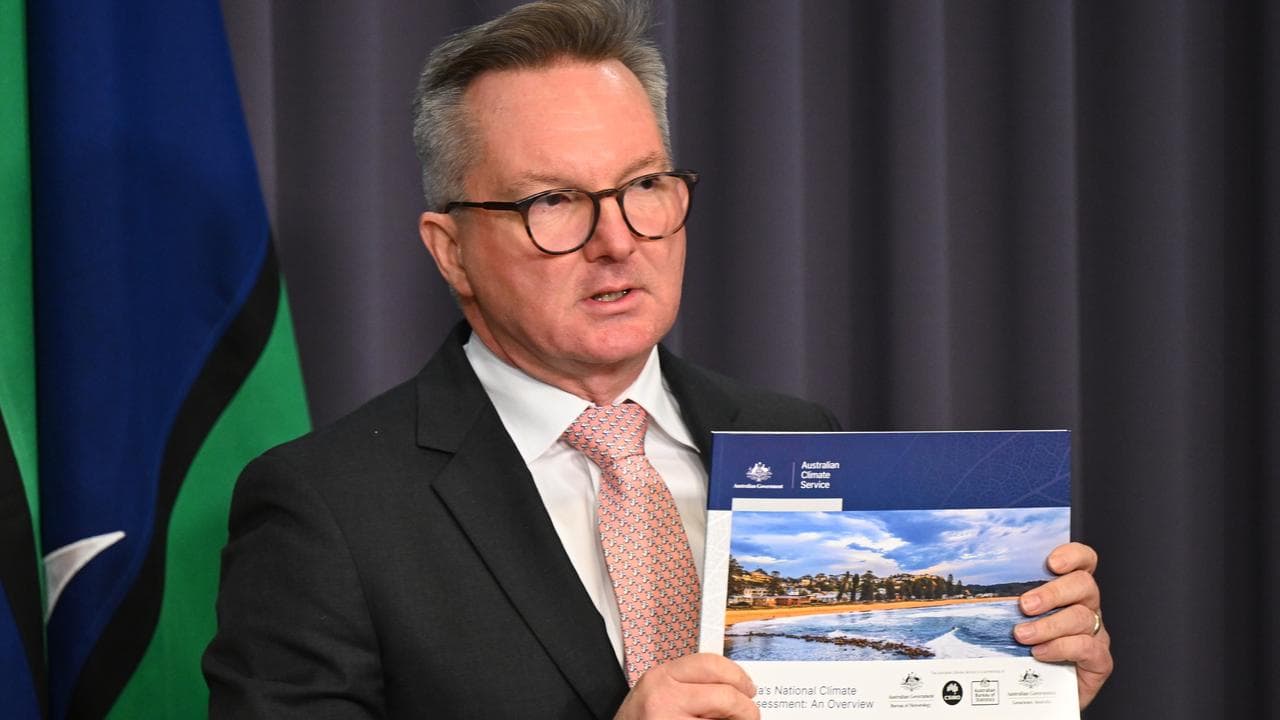 Climate Change Minister Chris Bowen speaks to the media