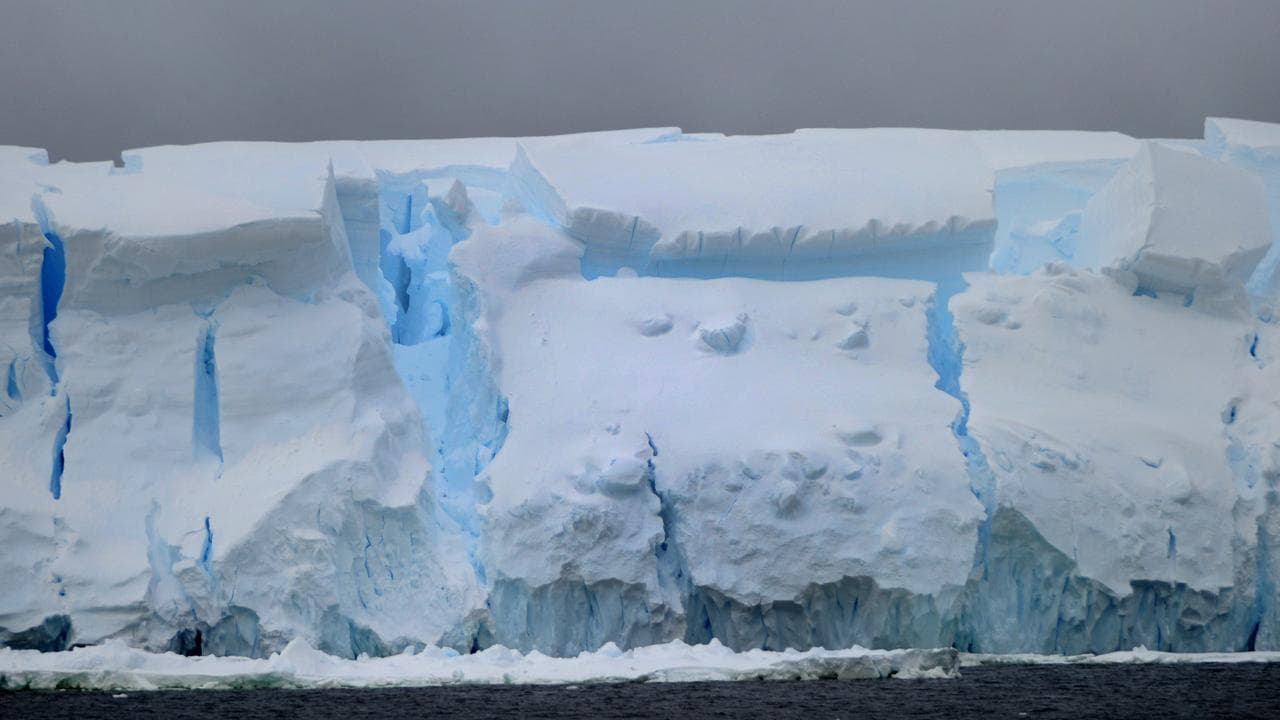 pack ice and icebergs near Commonwealth Bay, Antarctica, Jan, 2012
