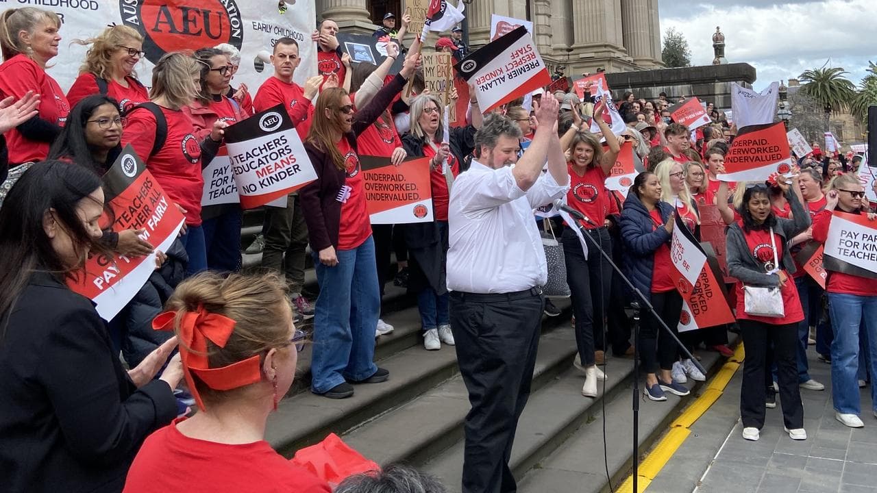 Justin Mullaly addresses the crowd