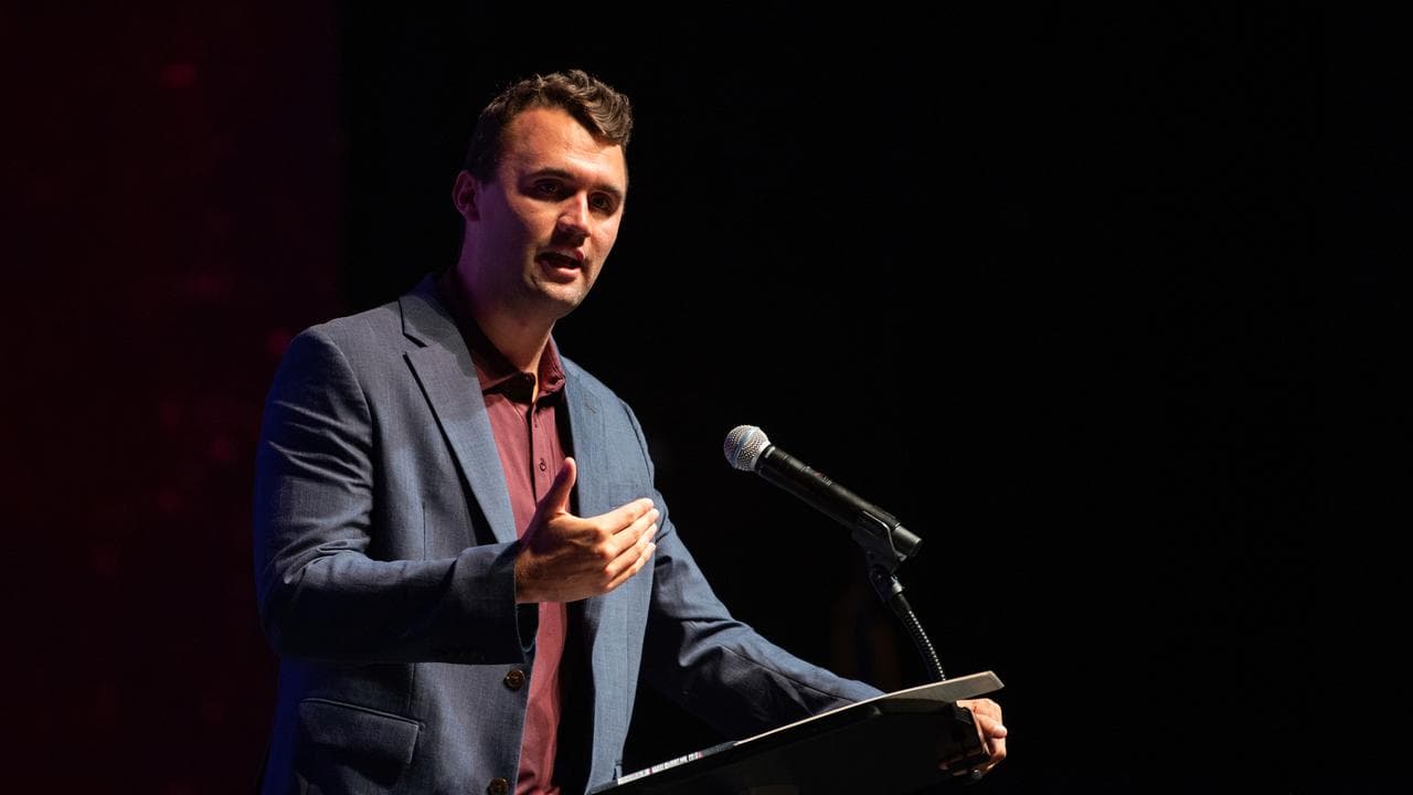 A file photo of Charlie Kirk