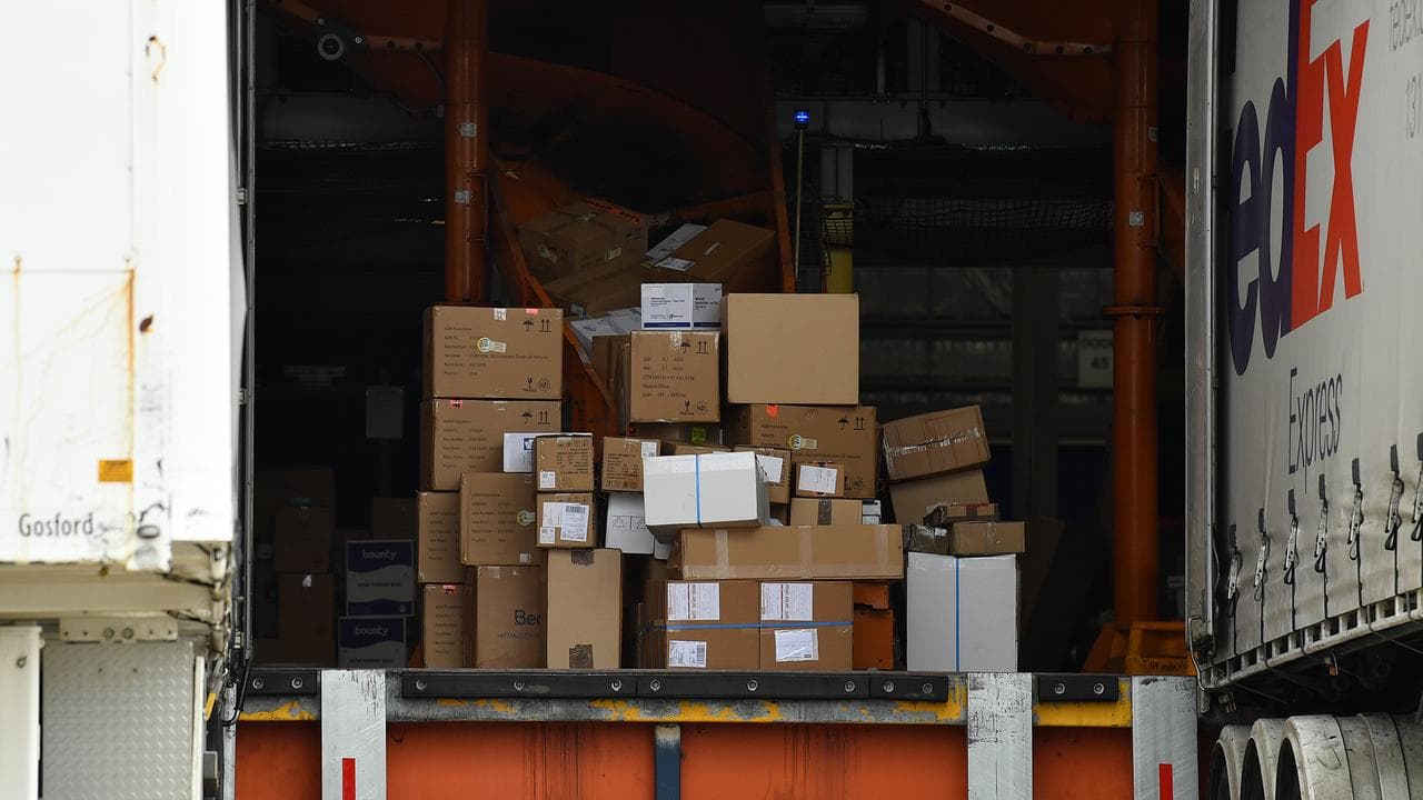 Packages at a FedEx distribution centre (file image)