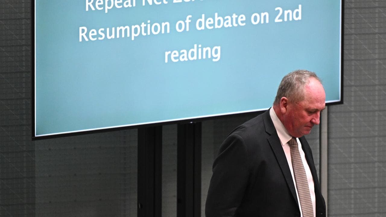 Nationals MP Barnaby Joyce at a debate on the Net Zero bill