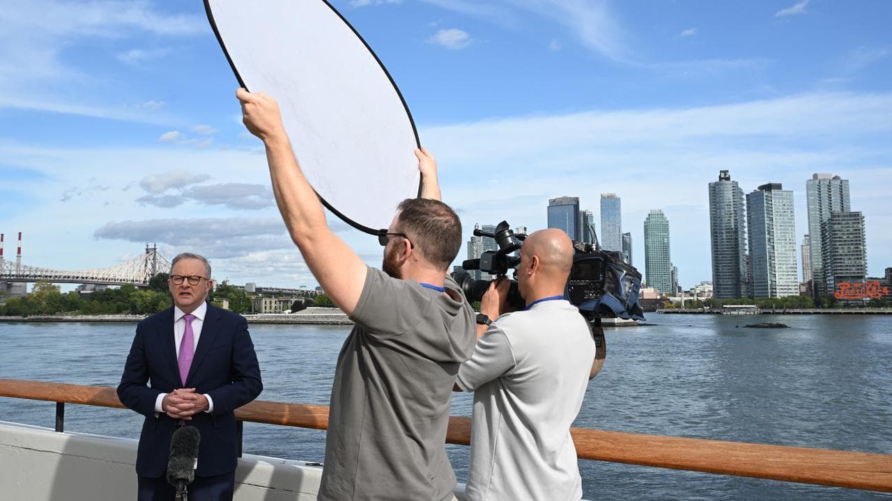 Prime Minister Anthony Albanese speaks during TV interviews