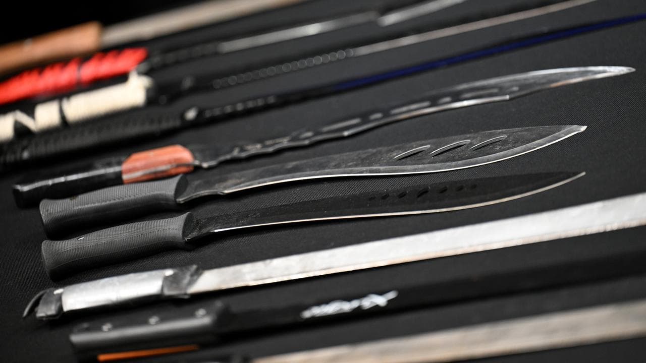 Machetes on display (file image)