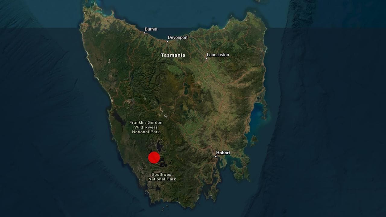 Image of where quake southern Tasmania.
