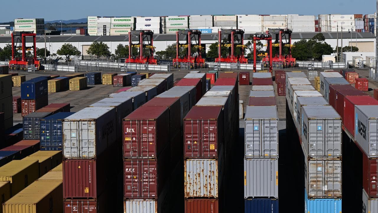 Shipping containers waiting to be loaded