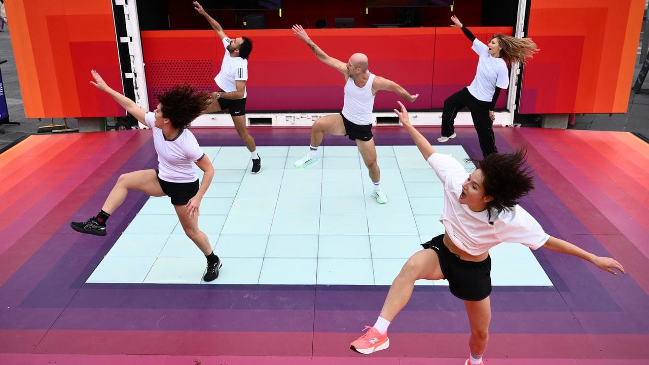 Dancers use an interactive kinetic dancefloor