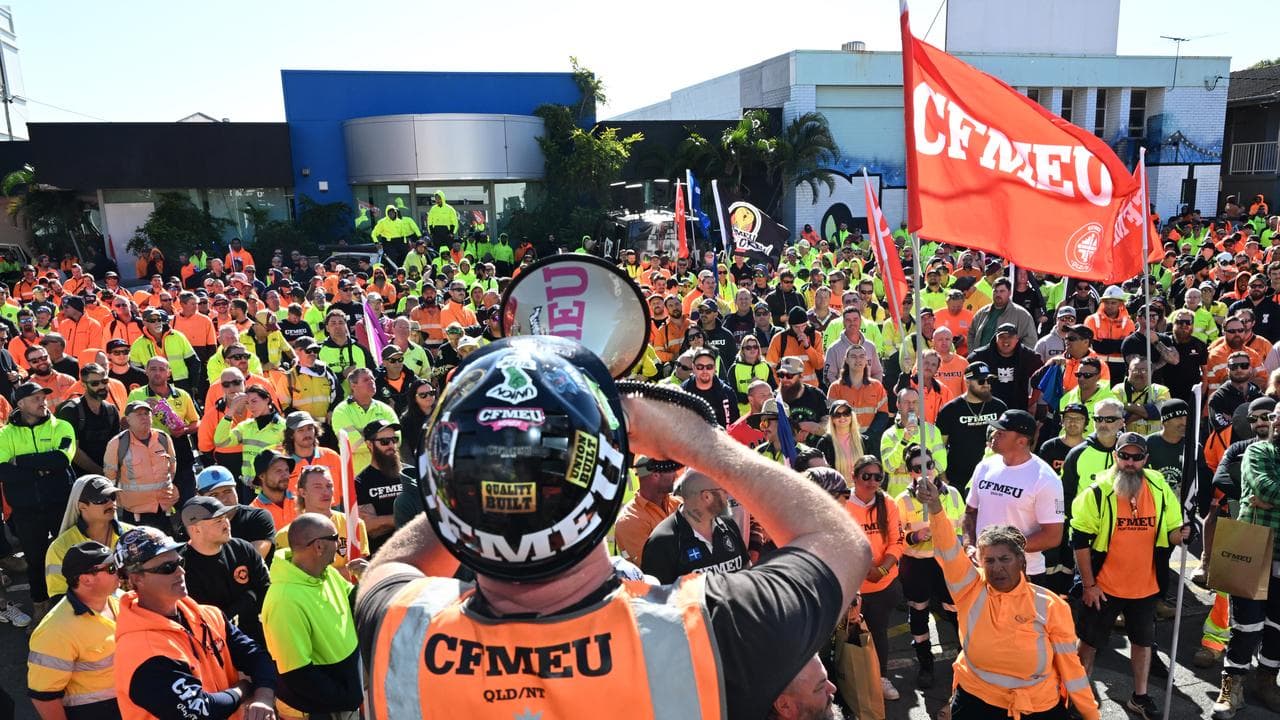 CFMEU workers at Brisbane rally (file image)