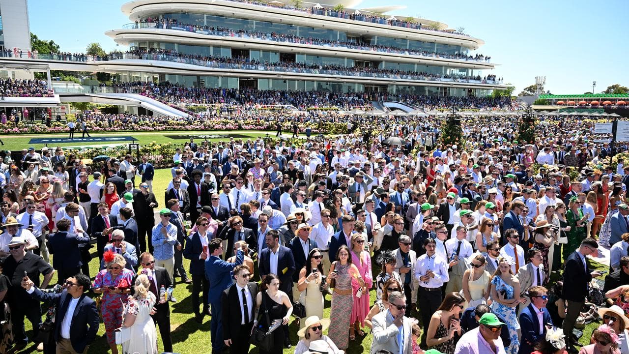 Racegoers at the Melbourne Cup