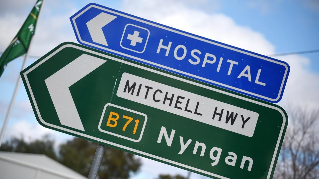 A hospital sign in outback NSW (file image)