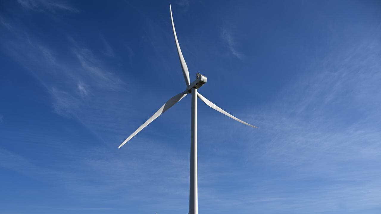 A photo of a wind turbine.